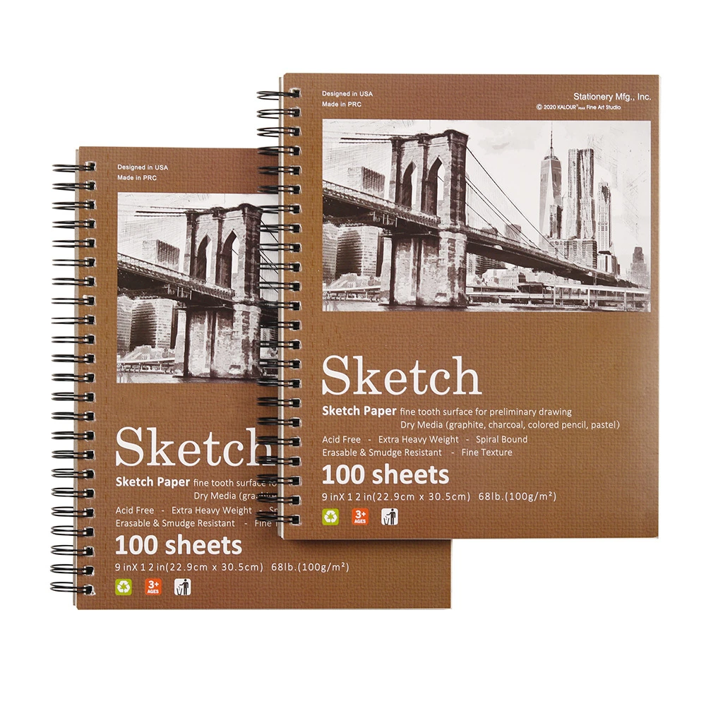 200 Sheets Sketchbook Diary For Drawing Painting Graffiti Hard cover White Paper Sketch Book Notebook Office School Supply Gift