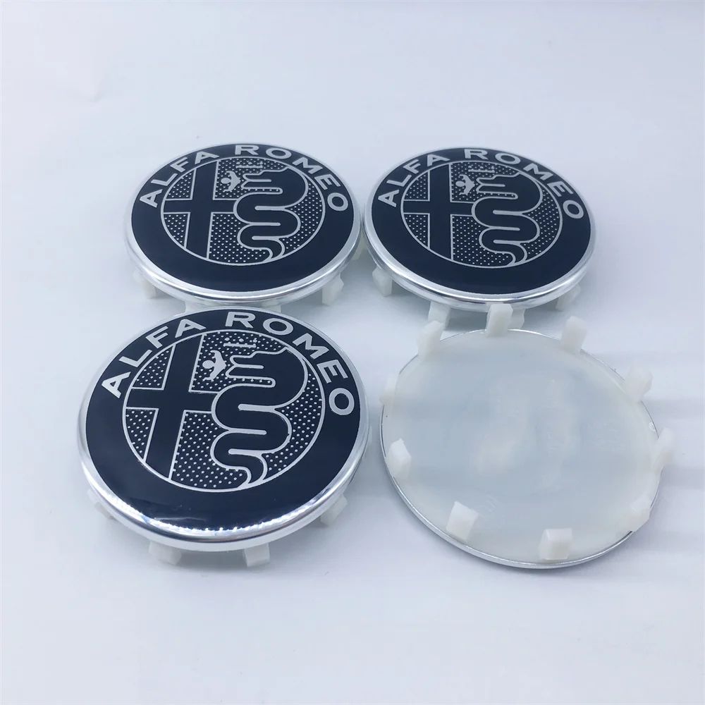 4pcs 60MM 10-Pin GTAM Black Car Emblem Wheel Center Covers Hub Cap Stickers