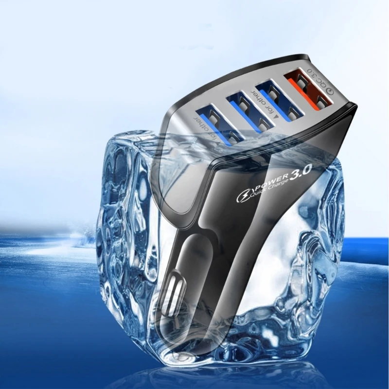Auto Car Charger Quick Charge Four USB Port Cigarette Lighter Laptop