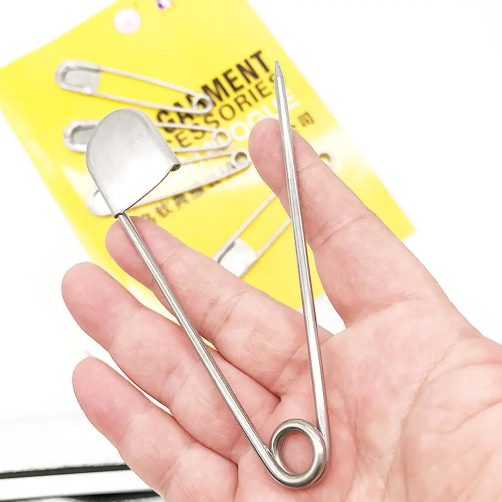 1/3개 대형 스테인리스 스틸 안전핀 1개 12.8cm DIY 재봉 도구 액세서리 바늘 포장 안전핀 파일 고정용