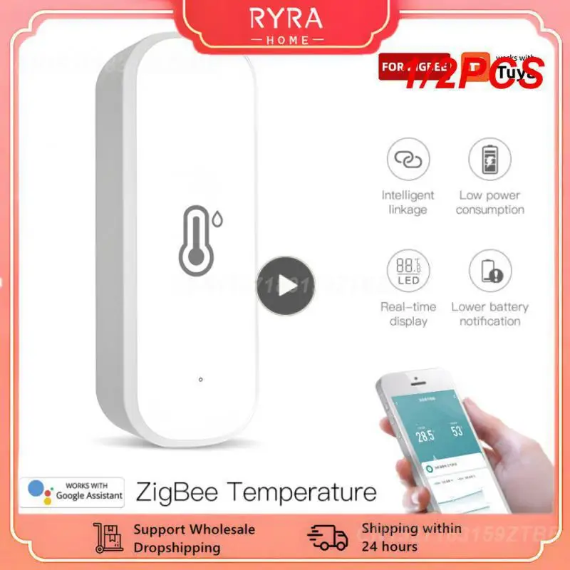 

1/2PCS Tuya WiFi Temperature And Humidity Detector Independent Electronic Thermometer Sensor Smart Home Indoor Alexa
