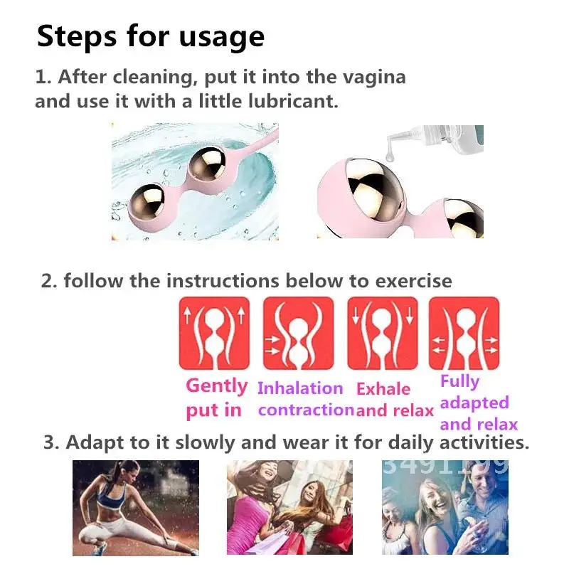 Professiona Vaginal Balls Kegel Exercises Metal Egg Yoni Ball Wa Beginners for Women for Exercise Tighten Toys Ben Sex Vagina