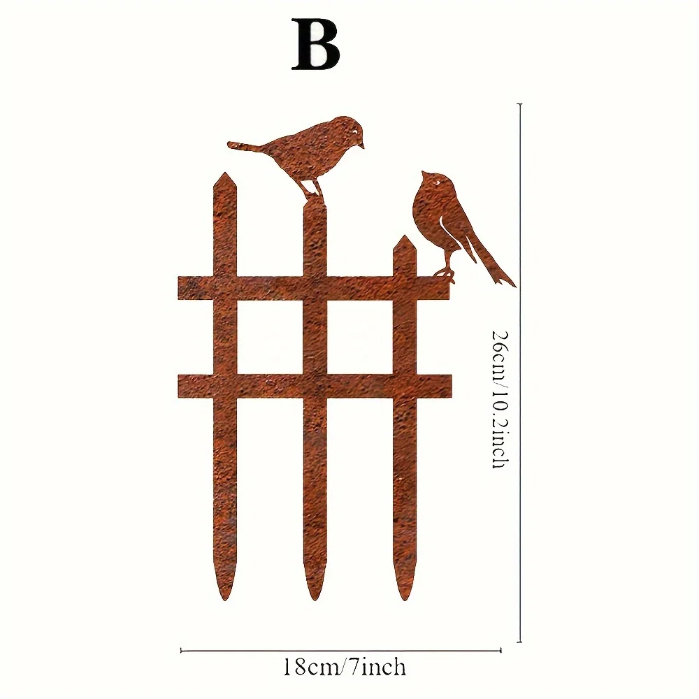 Rustic Metal Bird Garden Stake Outdoor Fence Decoration For Valentine's Birthday & Mother's Day Gifts