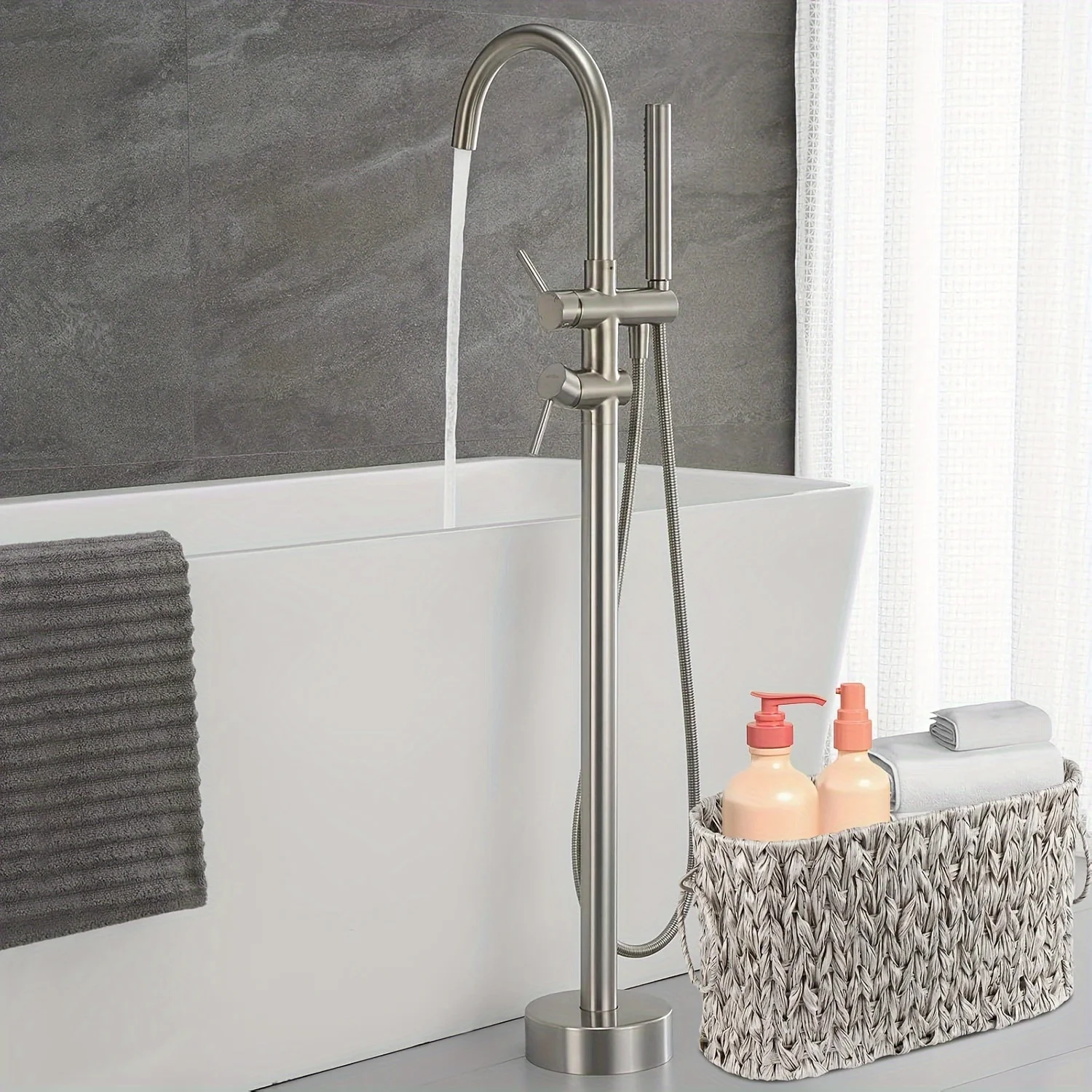 Toilet paper storage basket for bathroom tissue storage, toilet paper holder with storage, wicker basket 6