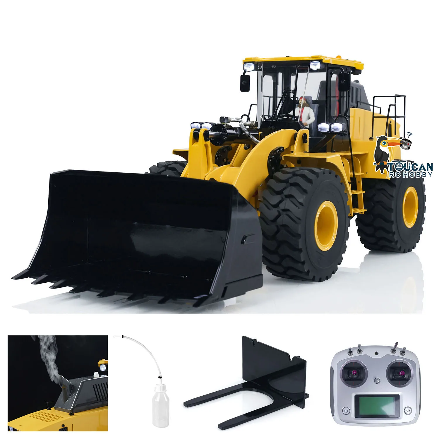 1/14 Hydraulic RC Loader XDRC 470 Metal Radio Control Construction Vehicle Smoke Sounds Light System Assembled RC Toys Model 2