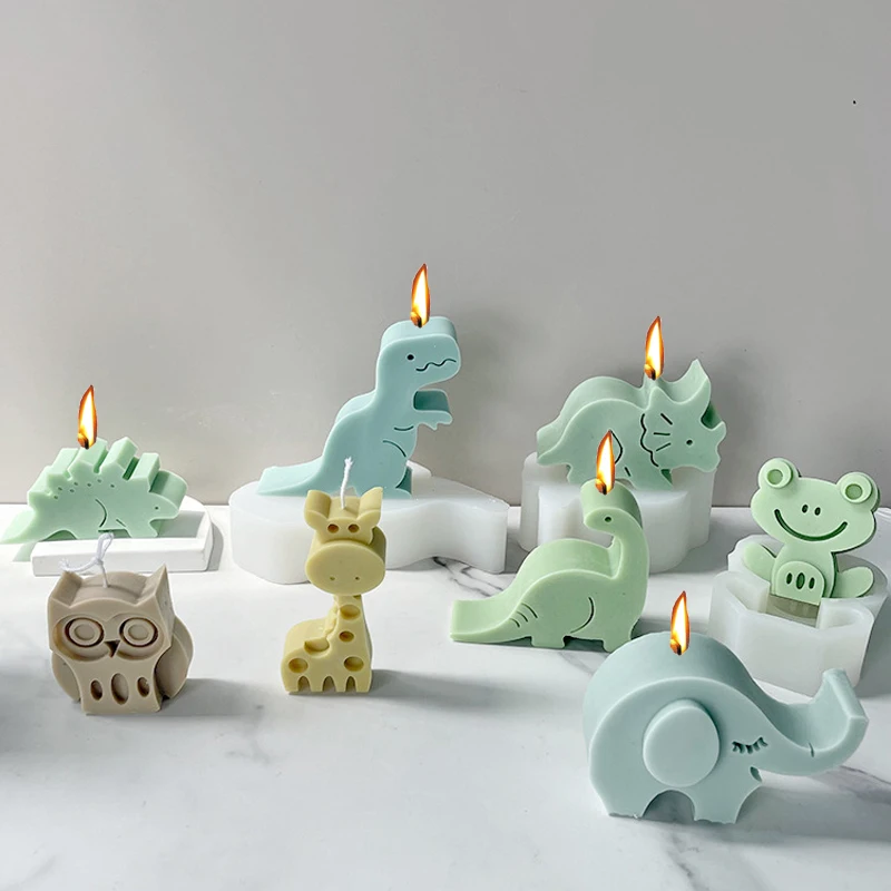 Dinosaur Series Silicone Molds Various Animal Aromatherapy Candles Plaster Resin Decoration Making Supplies Home Handmade Gifts aromatherapy candle mold,silicone mold,silicone candle molds,silicone candle mold,candle mold