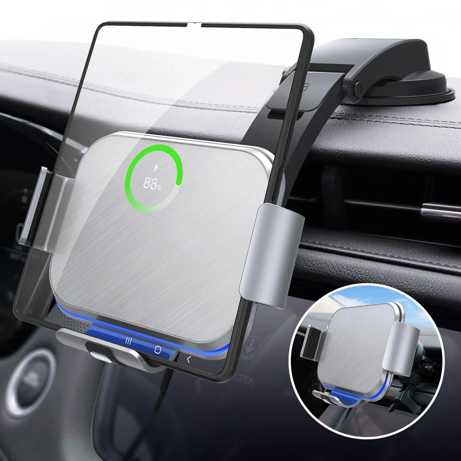 30W Car Mount Phone Holder Compatible for Samsung Galaxy Z Fold 4/3/13 Pro Max/11/12 Series for