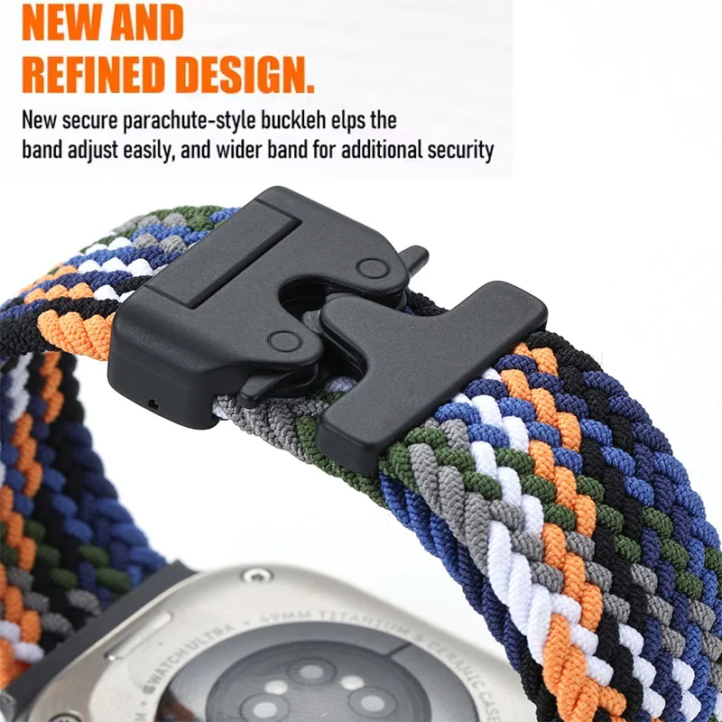 Nylon Braided Strap with Parachute Metal Buckle