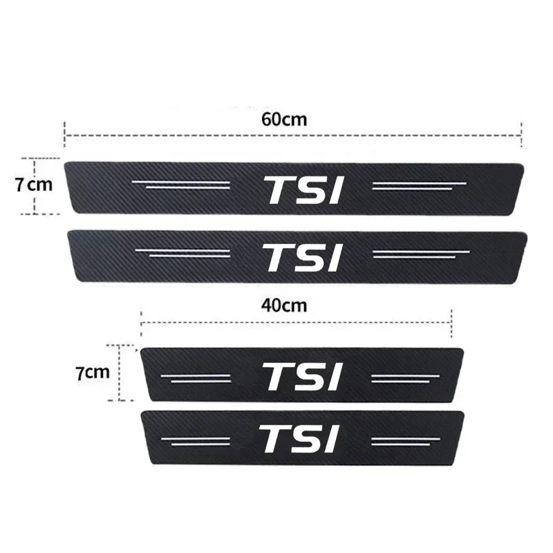 폭스바겐 VW TSI 배지 2022 2021 2020 트렁크 엣지 범퍼 스크래치 방지 스트립용 자동차 도어실 프로텍터 스티커