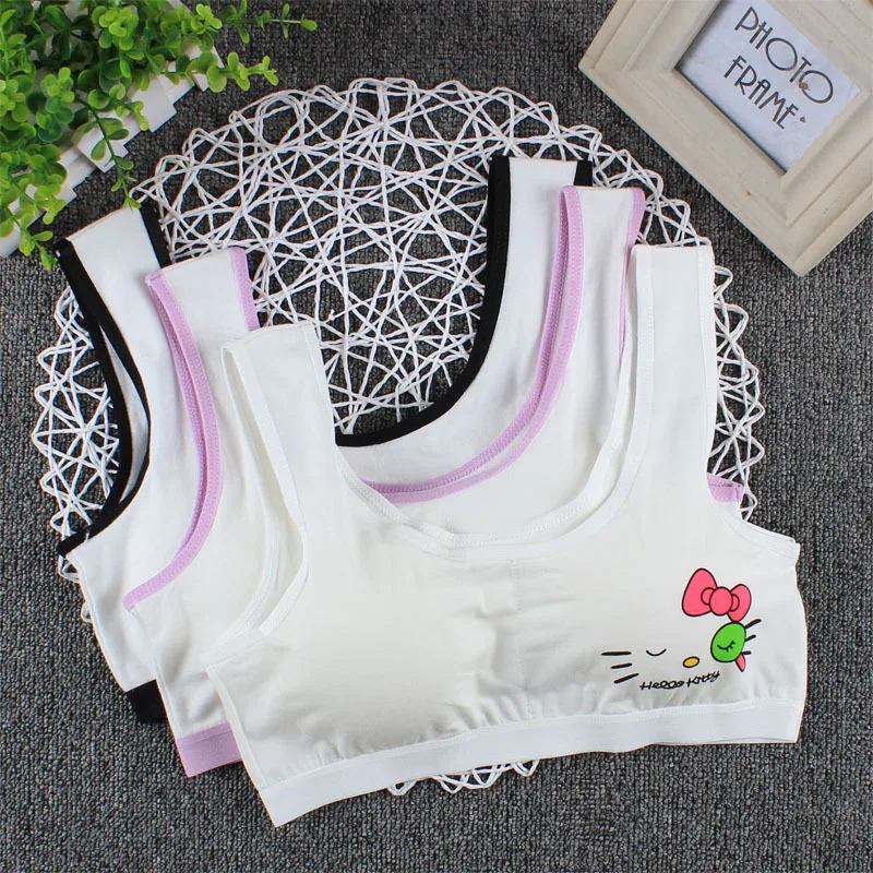 Gift Girl Bra Teen Crop Top Underwear Vest Racerback Puberty Sport Training Bras Letter Streetwear Tube Top New Year 7-14Y