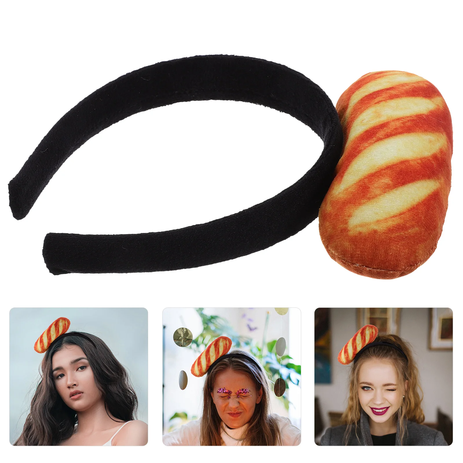 Imitation Food Headband Costume Party Bread Hair Hoops Photo Props For Booth Dress Up Cute Accessories