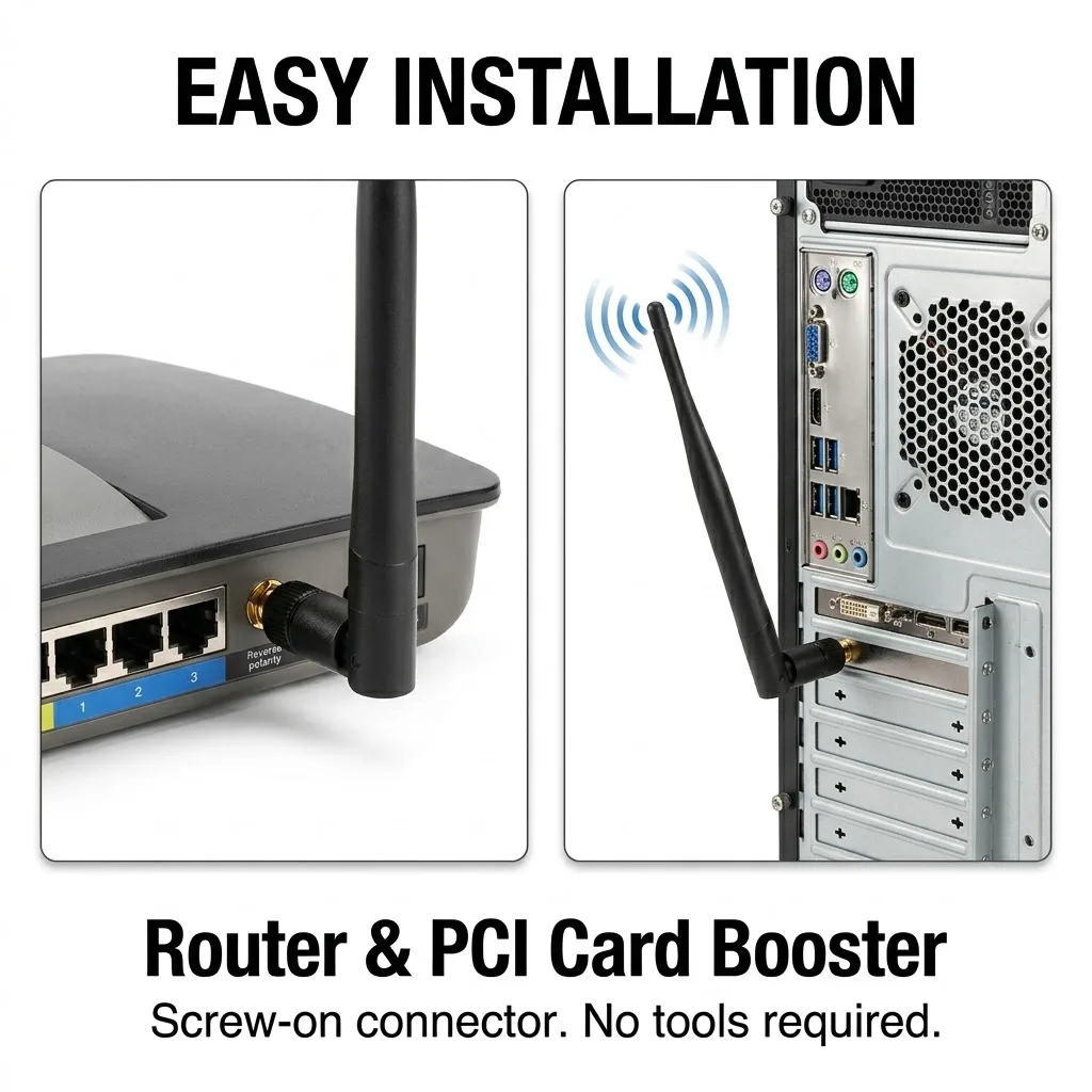WiFi Rubber Duck Antenna for Wireless LANs and Routers