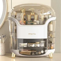 Transparent Desk Makeup Organizer Box Large Capacity Cosmetic Jewelry Storage Drawer Bathroom Dressing Table Sundries Container 2