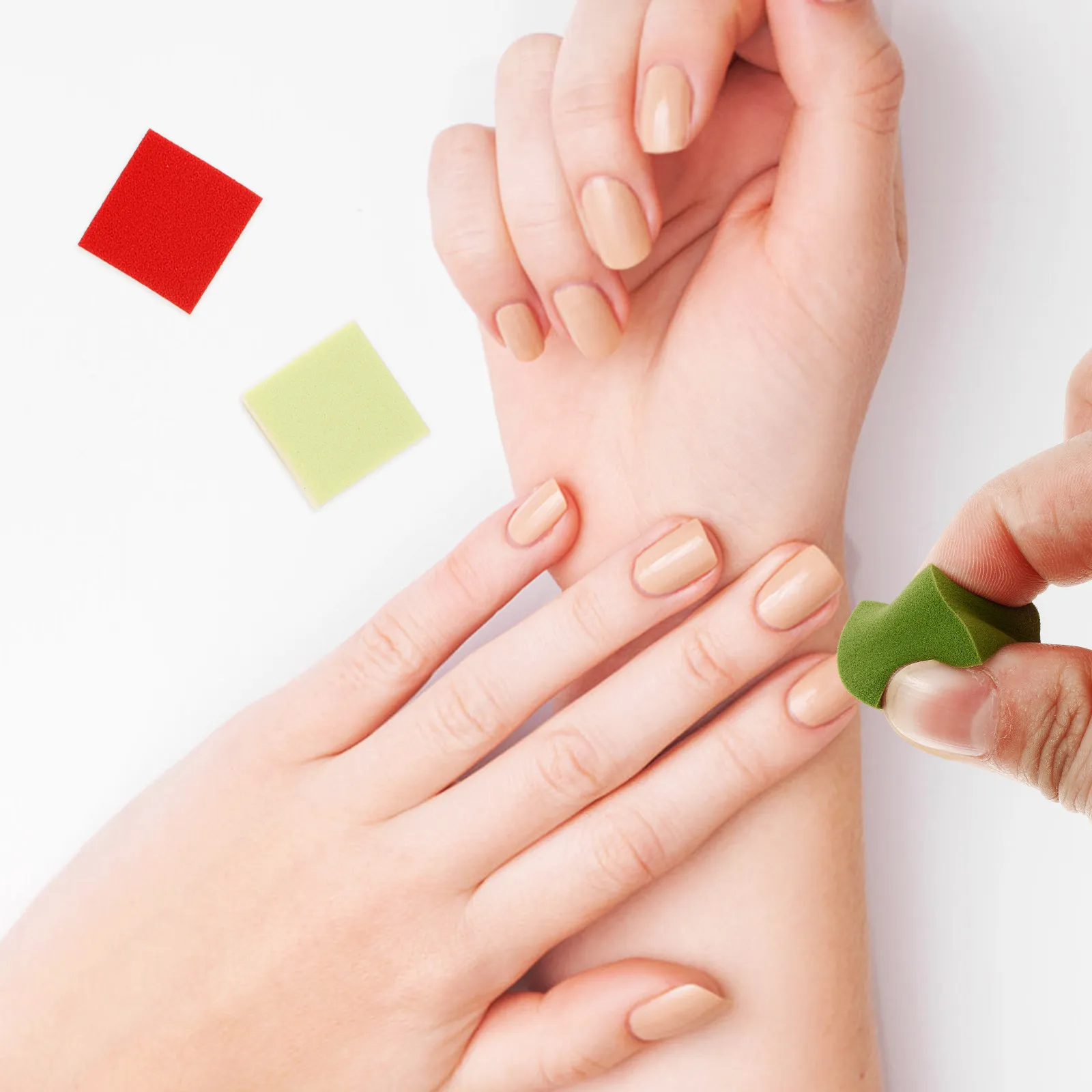 네일 아트 및 메이크업용 50개 네일 스펀지 블록, 프렌치 팁 매니큐어 및 데일리 여행용 소프트 미니 사각 스펀지