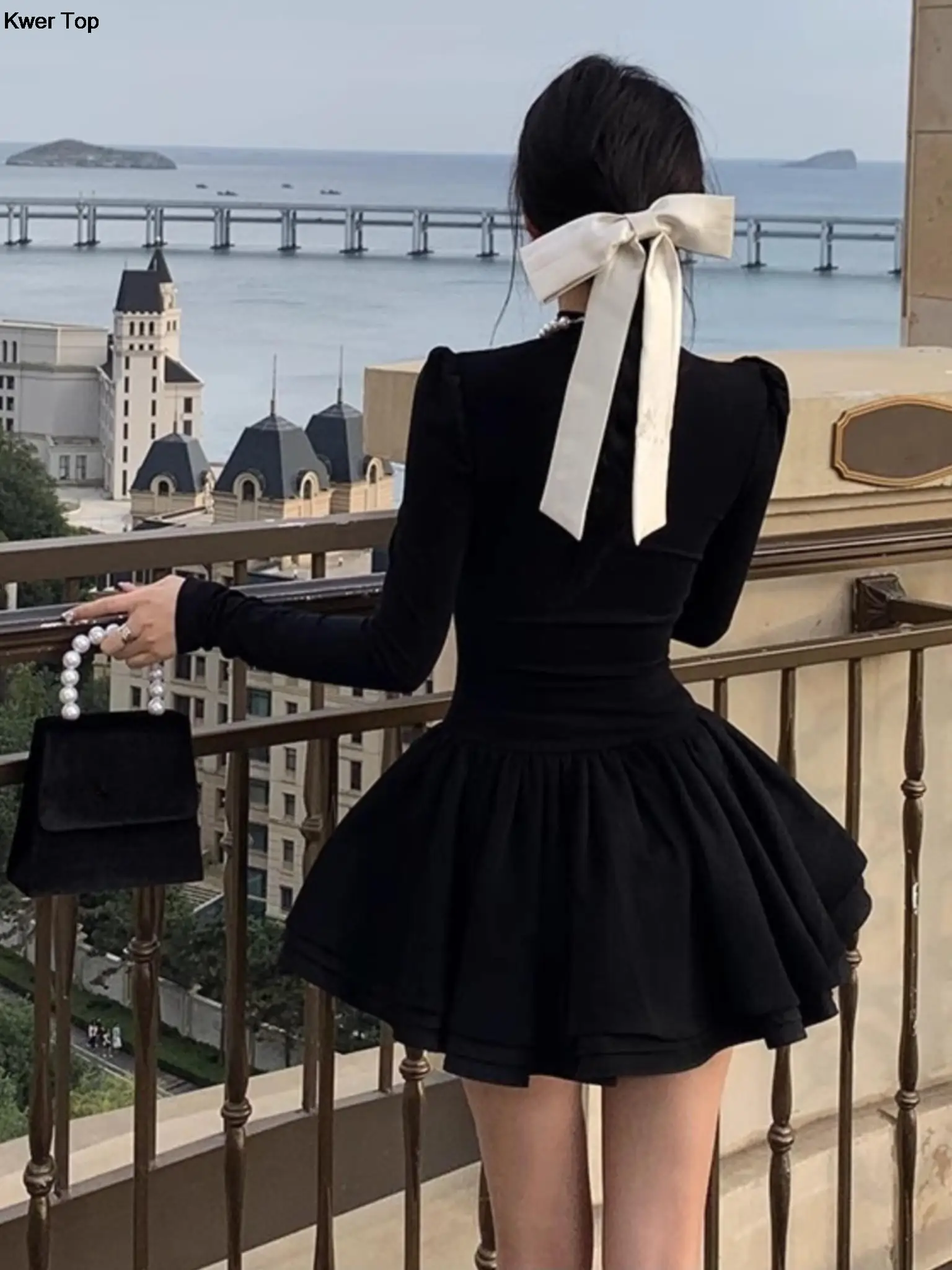 Elegant Bodycon Black Y2k Mini Dress Autumn Winter Fashion