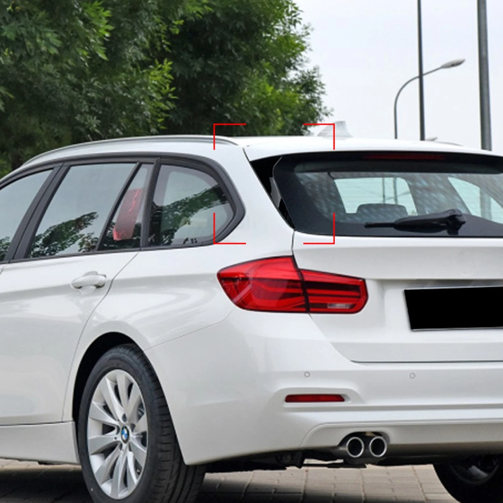리어 윈도우 사이드 스포일러 트림, BMW 3 시리즈 F31 2012-2018 투어링 왜건 320i 328i 330i 용, 글로스 블랙 테일 트렁크 윈드 실드 윙