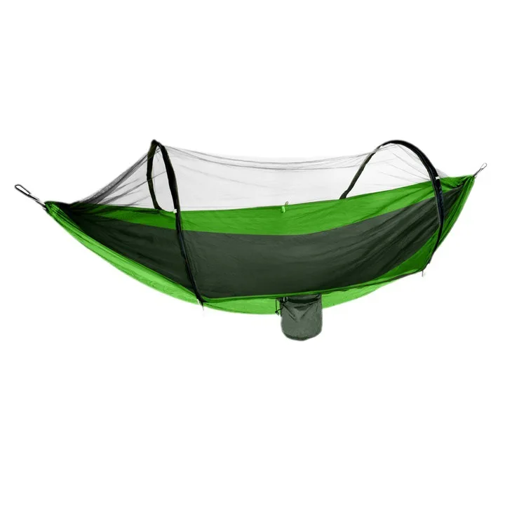 Automatic quickly open with mosquito net outdoor single nylon cloth camping jackstay mosquito net hammock anti-mosquito hammock