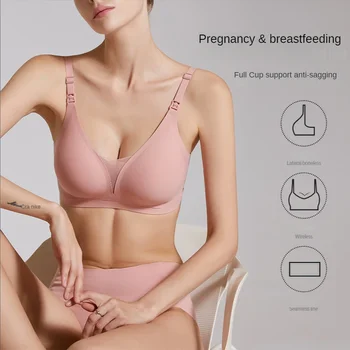 Pregnant Women Nursing Bra Maternity Underwear Seamless Front Buckle Maternity Clothes