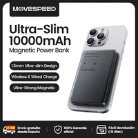 MOVESPEED S10 10000 мАч Магнитный внешний аккумулятор с быстрой зарядкой Портативный внешний аккумулятор Мини-беспроводной внешний аккумулятор для iPhone 16 Samsung