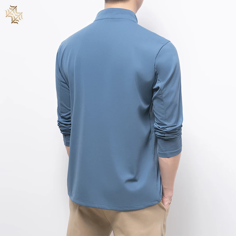 SBWL Autumn high quality men's Running fitness outdoor sportswear fashion business casual breathable long sleeve T-shirt Tops 4