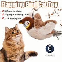 Interactive Cat Toy Flapping Bird with Catnip Rechargeable Simulation Bird Cat Toys Touch Activated Fluffy Plush Toys for Cats 2