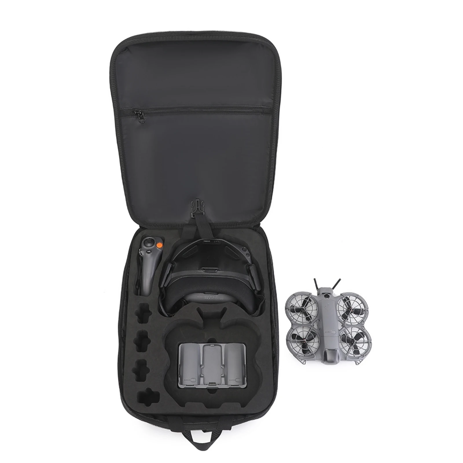 DJI NEO 2용 대용량 보관 가방 블랙 백팩, 고글 N3 안경, 하드 쉘 보호..