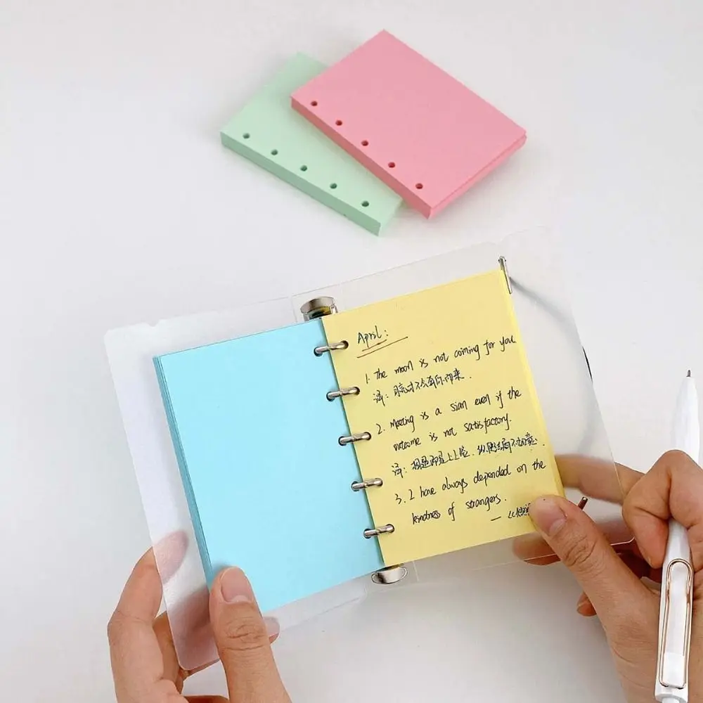 50매 A8 M5 루즈리프 리필 용지 캔디 컬러 5링 리필 스프링 바인더 내지 노트북 분리 용지