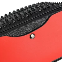 Rivets Clutch PU Leather Purses for Women Fashion Multi-Pocket Handbag Zipper Wallet Party Black - Image 5