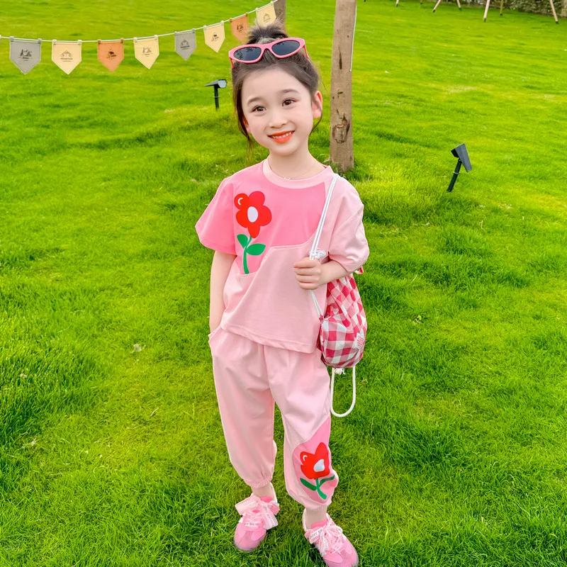 Set Di Abbigliamento Per Neonate Estive Bambini T-Shirt A Maniche Corte Pantaloni Bambini Beach Vacation Costume Inafnt Outfits Princess Clothes