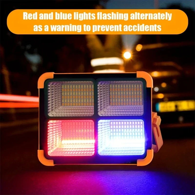 Solar Portable Camping Light with 20000W High Power Battery Rechargeable LED Floodlight with Magnet  Tent Light  Emergency Night