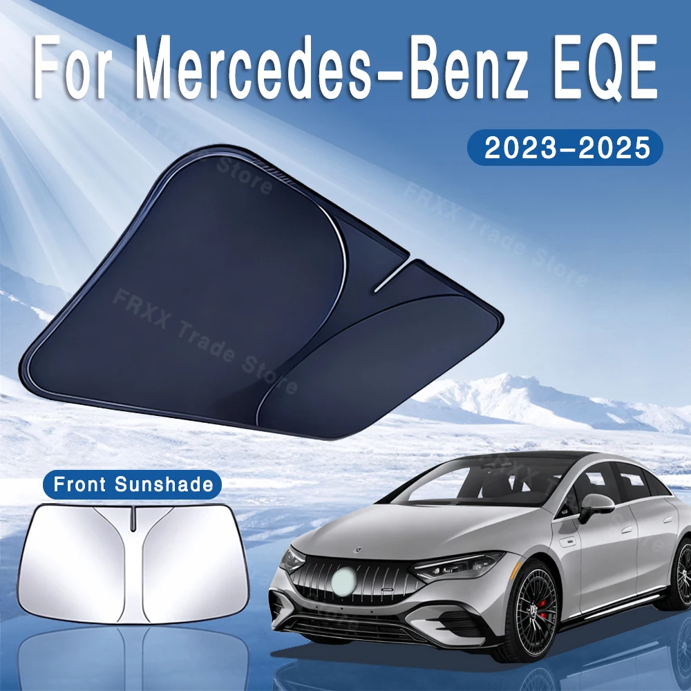 Für Mercedes-Benz EQE 2023 ~ 2025 Faltbare Auto Sonnenblende Frontscheibe Sonnenschirm Wärmedämmung Sommer Kühlung Auto Zubehör