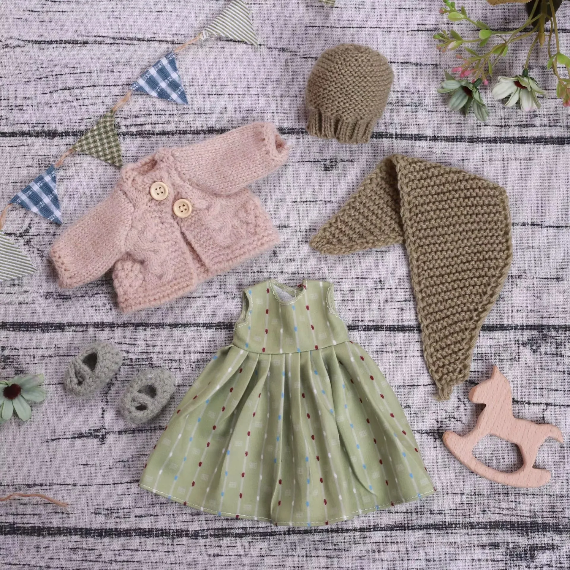 For 26-30cm Waldorf Doll Clothing European Style Beautiful Dress Outfit Dolls Clothing Children DIY Handmade Dress Up Game 1