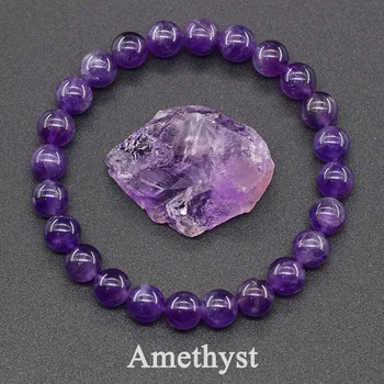Natural Amethyst Quartz Crystal Bead Bracelet for Men – Masculine Energy, Stress Relief & Wellness Jewelry