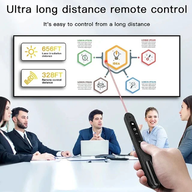 Puntatore Wireless Per Presentazioni - Telecomando 2.4GHz Con Laser Rosso, Compatibile Con PowerPoint - Foto 3