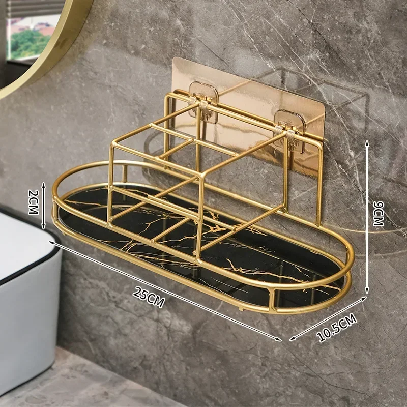 Wall Mounted Electric Toothbrush Shelf, Non-perforated Bathroom Sink Shelf, Household Toilet