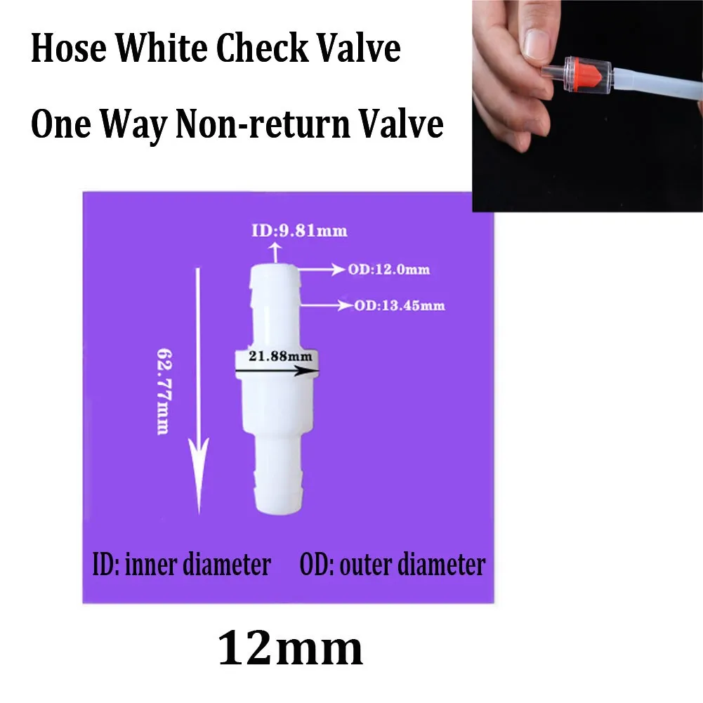 Check Valve 1 Way Non-return Valve Equal Ends 4/6/8/10/12mm For Water Petrol Diesel Oils And Other Fluids Plastic Transparent check valve