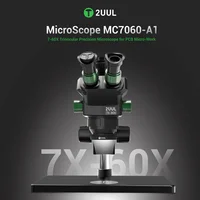 ميكروسكوب 2UUL MC7060-A1 ثلاثي العدسات (Trinocular) زوم 7-60X - قاعدة كبيرة 1