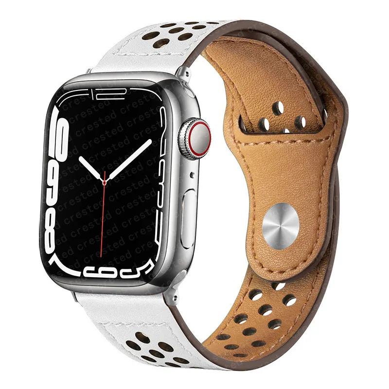 Leather strap For Apple watch band 44mm 40mm 45mm 41mm 42mm 38mm 49mm 44 45 mm bracelet iwatch series 7 se 6 5 4 3 Ultra 8 band