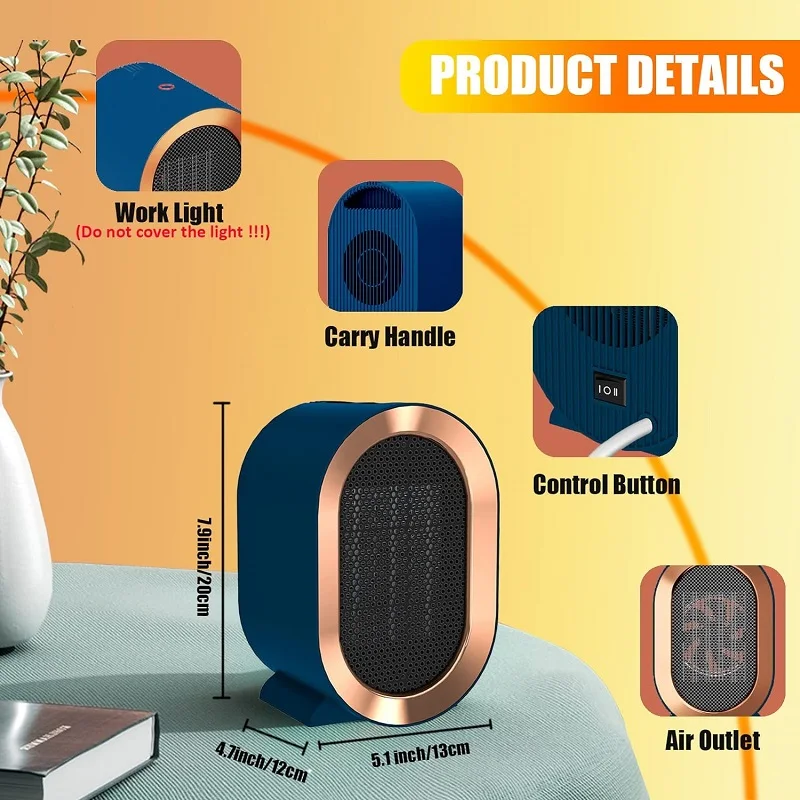 Portable Electric Amper Heat Portable Space Heater Electric Space