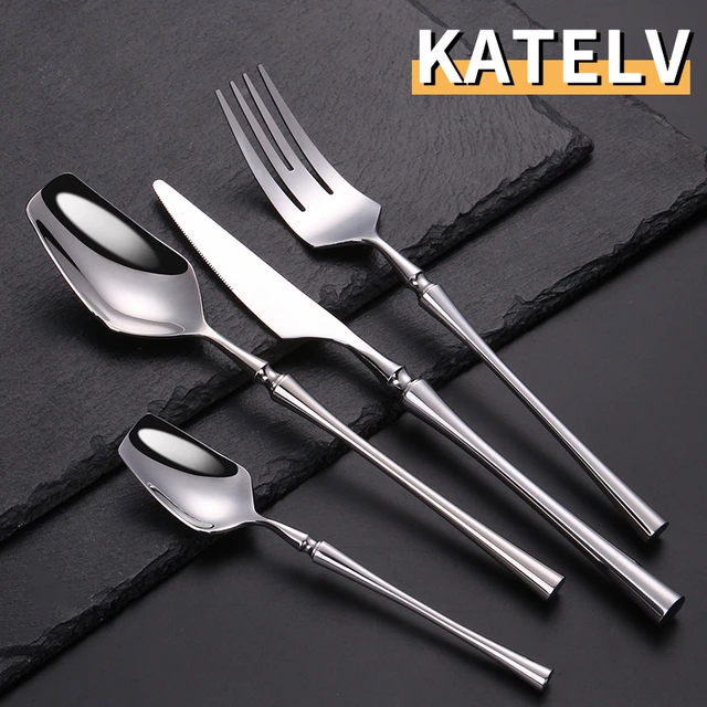 5/30pcs Gold Dinnerware Set Flatware Steak Knife Fork Cutlery Set Stainless  Steel Silverware Set Dishwasher Safe - AliExpress