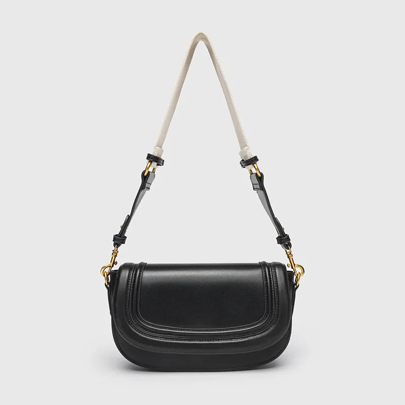 Women's Trendy Saddle Crossbody Bag with Wide Shoulder Strap