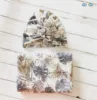 Baby Swaddle Blanket and Bandana Donut/Ruffle Hat Newborn Cotton Swaddle Wrap Set 2 Piece Set 6