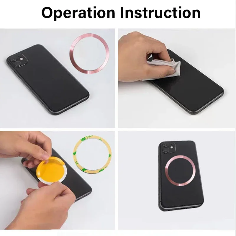 Universal Magnetic Plate Ring for Secure Wireless Charging and Phone Mounting