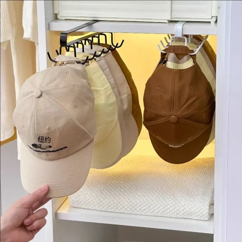 thumbnail image 2 of Wall Mounted Baseball Cap Rack - 2PC Wooden Hat Organizer For Closet Display 2 of 10