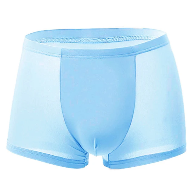 Good Healthy Men Ice Silks Breathable Underwear Seamless Quick Dry Briefs Shorts Trunks Underpants sky blue
