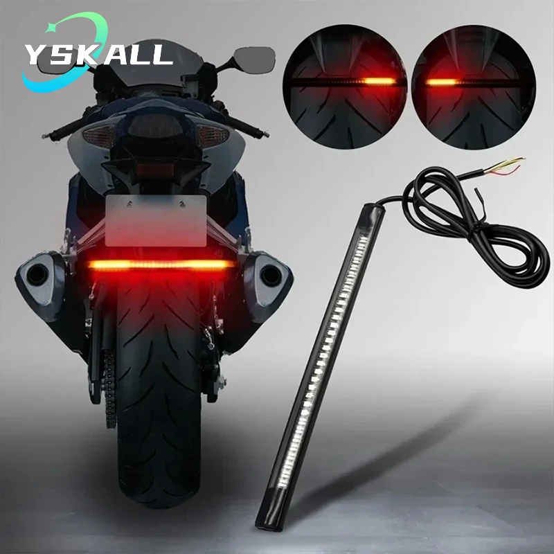 

Universal Motorcycle Dual Color LED Position Tail Turn Signal Stop Brake Light Rear Side Light Side Marker Warning Lamp Strip