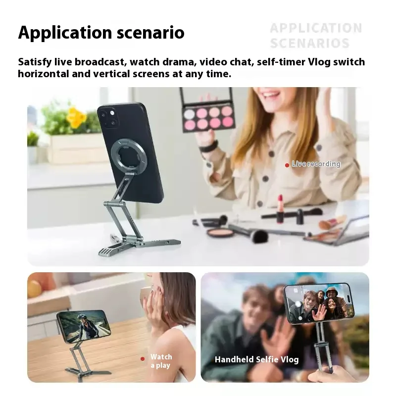 MagSafe Magnetic Folding Desk Mount with Arca Type Tripod Base - Aluminum Alloy Bracket