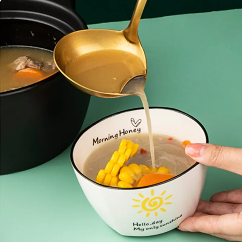 Stainless Steel Fat Oil Separator Ladles Curved Long Handle Skimmer Heat Insulation Anti-scalding Filter Spoon Kitchen Tool