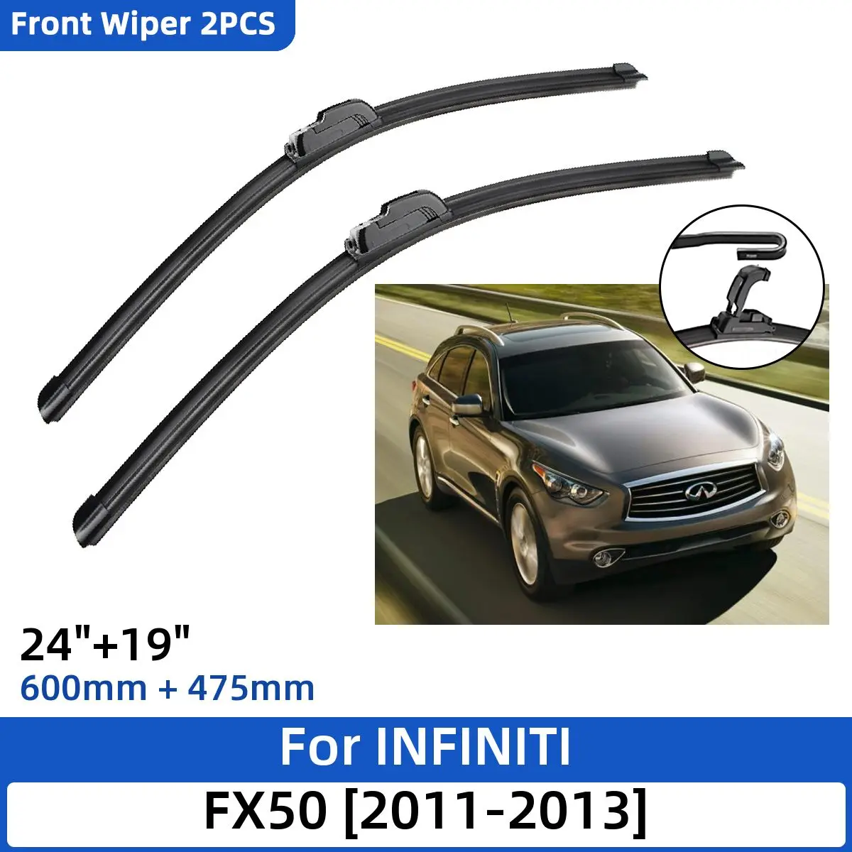 

Щетки стеклоочистителя для INFINITI FX50, 2011-2013, 24 + 19 дюймов, 2 шт.