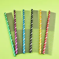6 Colored Pet Dog Comb Straight Comb Cat Cleaning Brush 16/19/20/25cm Stainless Steel Lightweight Pets Cat Grooming Combs Dogs 1